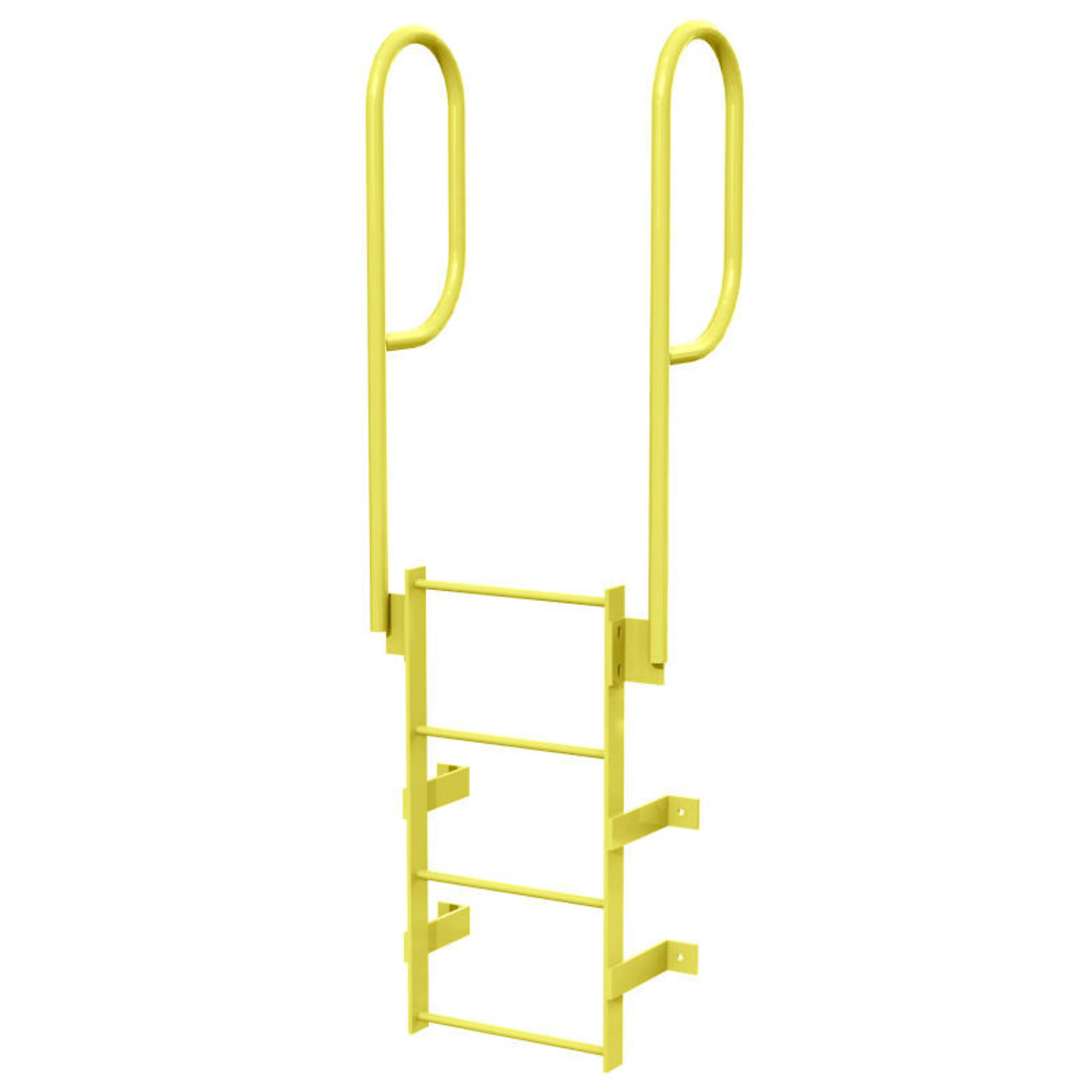 Ballymore, 4 Step Fixed Access Ladder with Walk-thru Rails, Height 90 ft, Capacity 350 lb, Material Carbon Steel, Model# WLFS0204-Y